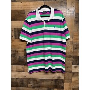 Polo Golf Ralph Lauren Mens XXL Pro Fit Striped Performance Polo Shirt